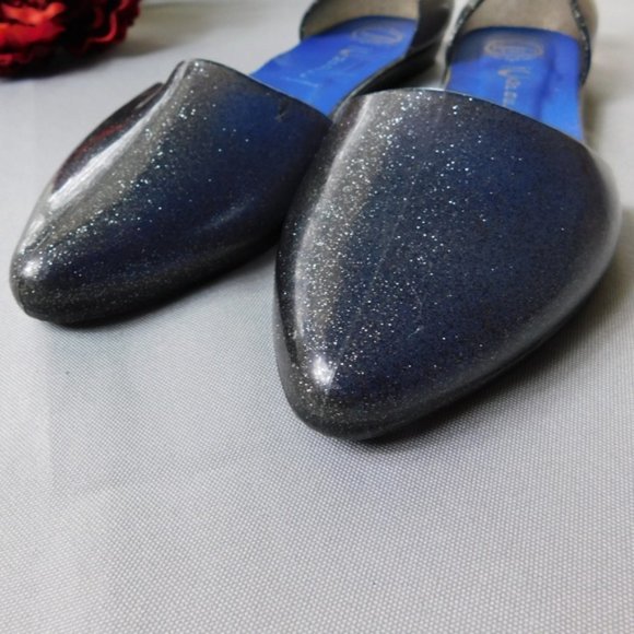Jeffrey Campbell Havana glitter jelly flats shoes, sz 9 - Picture 5 of 10